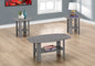 Table Set, 3pcs Set, Coffee, End, Side, Accent, Living Room, Grey Laminate, Transitional