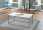 Table Set, 3pcs Set, Coffee, End, Side, Accent, Living Room, White Laminate, Grey Metal, Contemporary, Modern