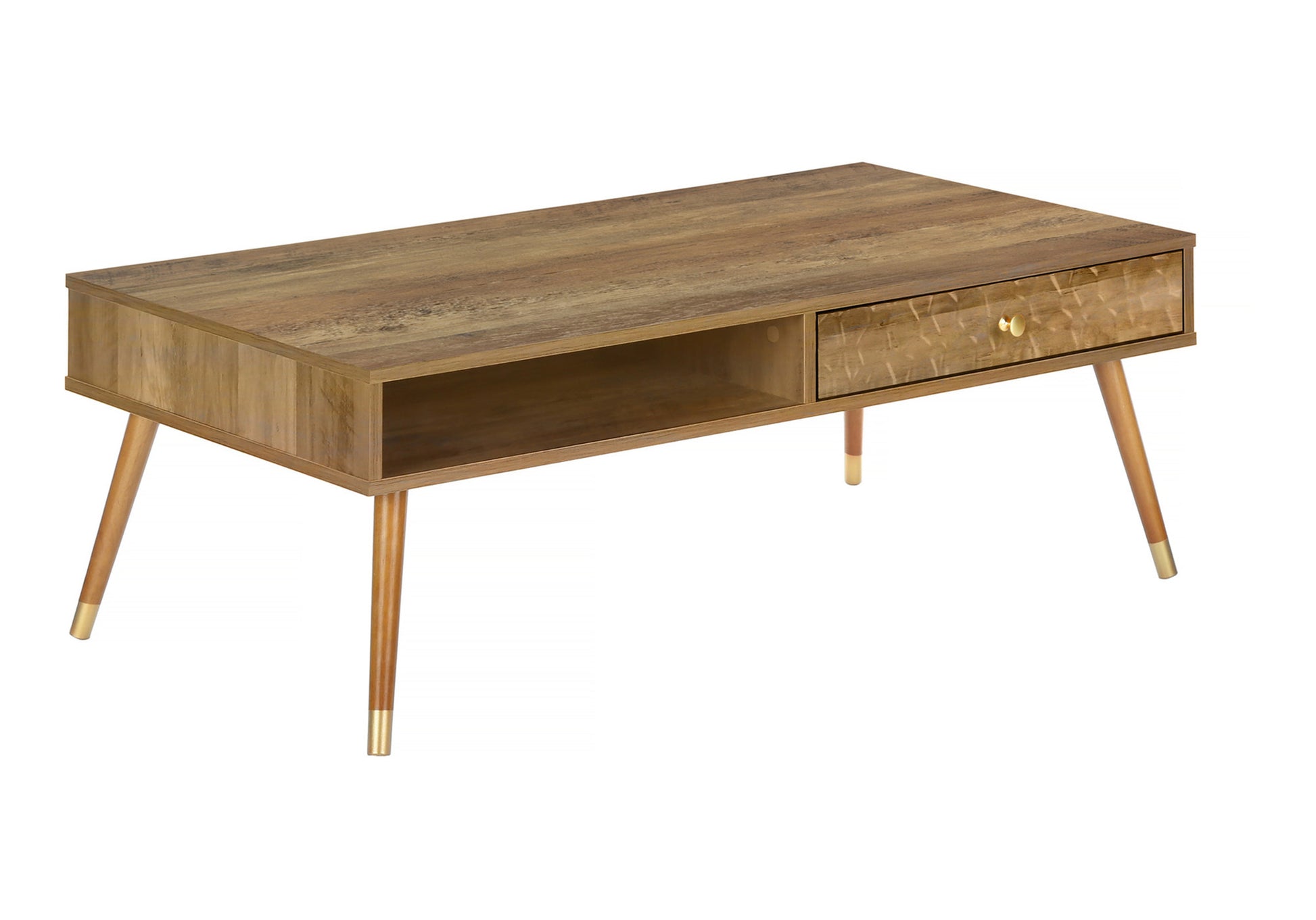 Walnut Storage Coffee Table - Mid-Century Style, 44" L