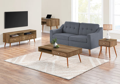 Walnut Storage Coffee Table - Mid-Century Style, 44" L