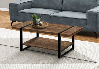 Brown MDF Coffee Table - 47" Rectangular Accent Table for Living Room