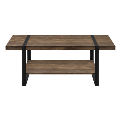 Brown MDF Coffee Table - 47" Rectangular Accent Table for Living Room