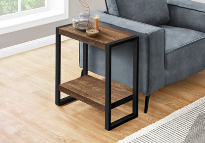 Brown Accent Table with Shelf - 23.75" L x 12" W