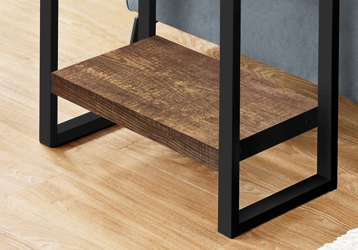 Brown Accent Table with Shelf - 23.75" L x 12" W