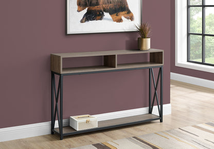 Taupe Metal Console Table - 47" Entryway Accent Table for Living Room
