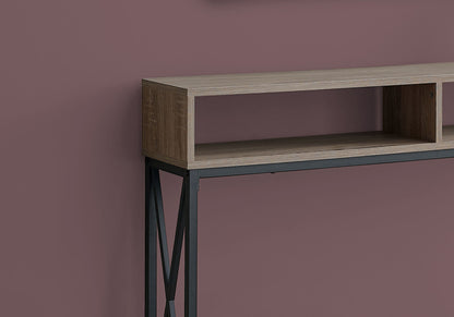Taupe Metal Console Table - 47" Entryway Accent Table for Living Room