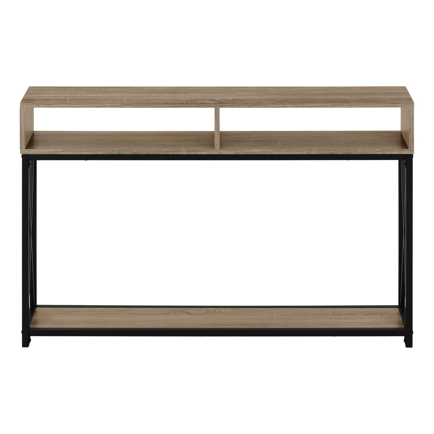 Taupe Metal Console Table - 47" Entryway Accent Table for Living Room