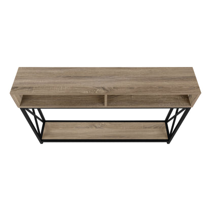 Taupe Metal Console Table - 47" Entryway Accent Table for Living Room
