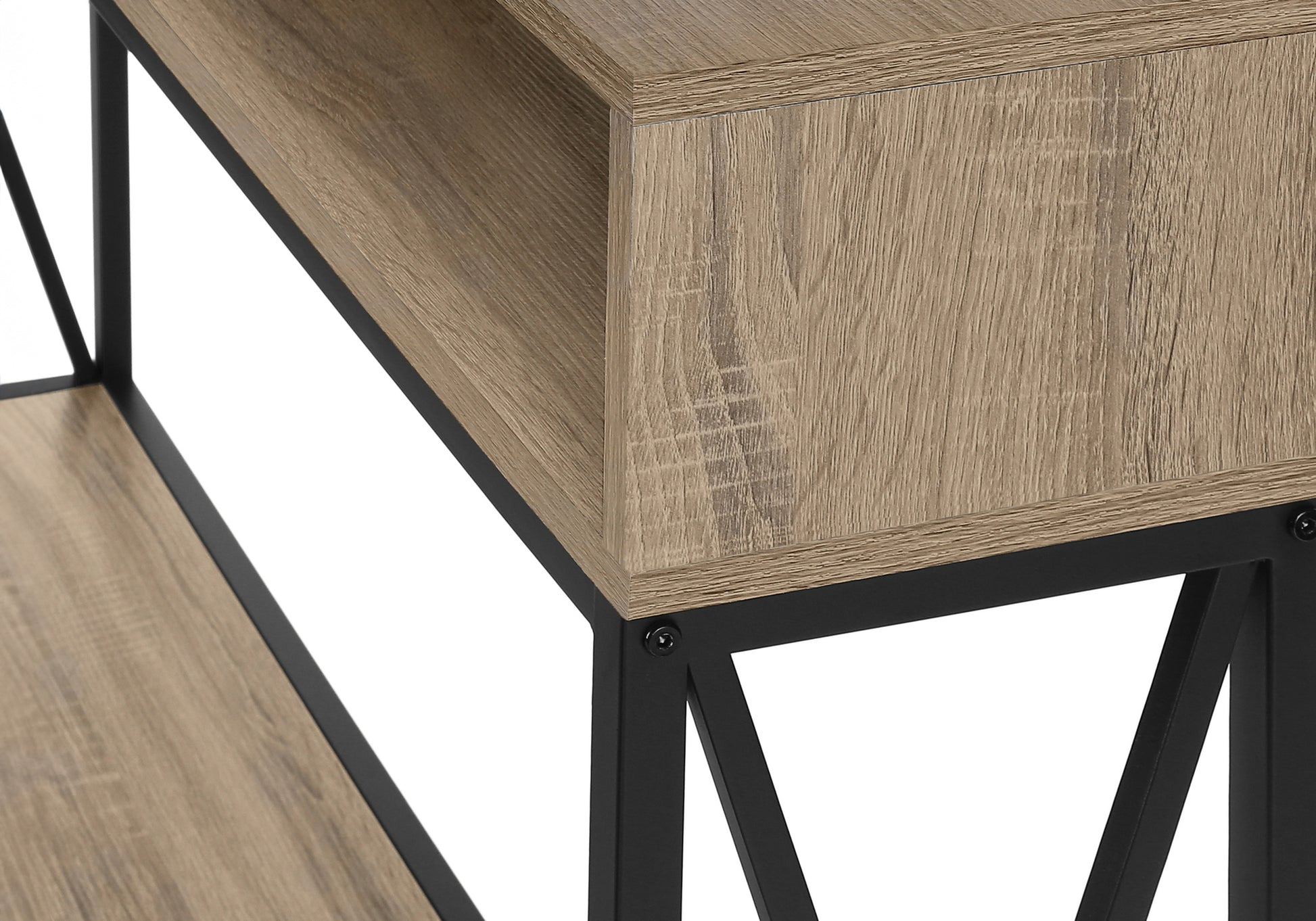 Taupe Metal Console Table - 47" Entryway Accent Table for Living Room