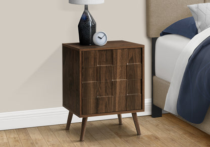 Walnut Accent Table - Small Storage Side Table for Living Room