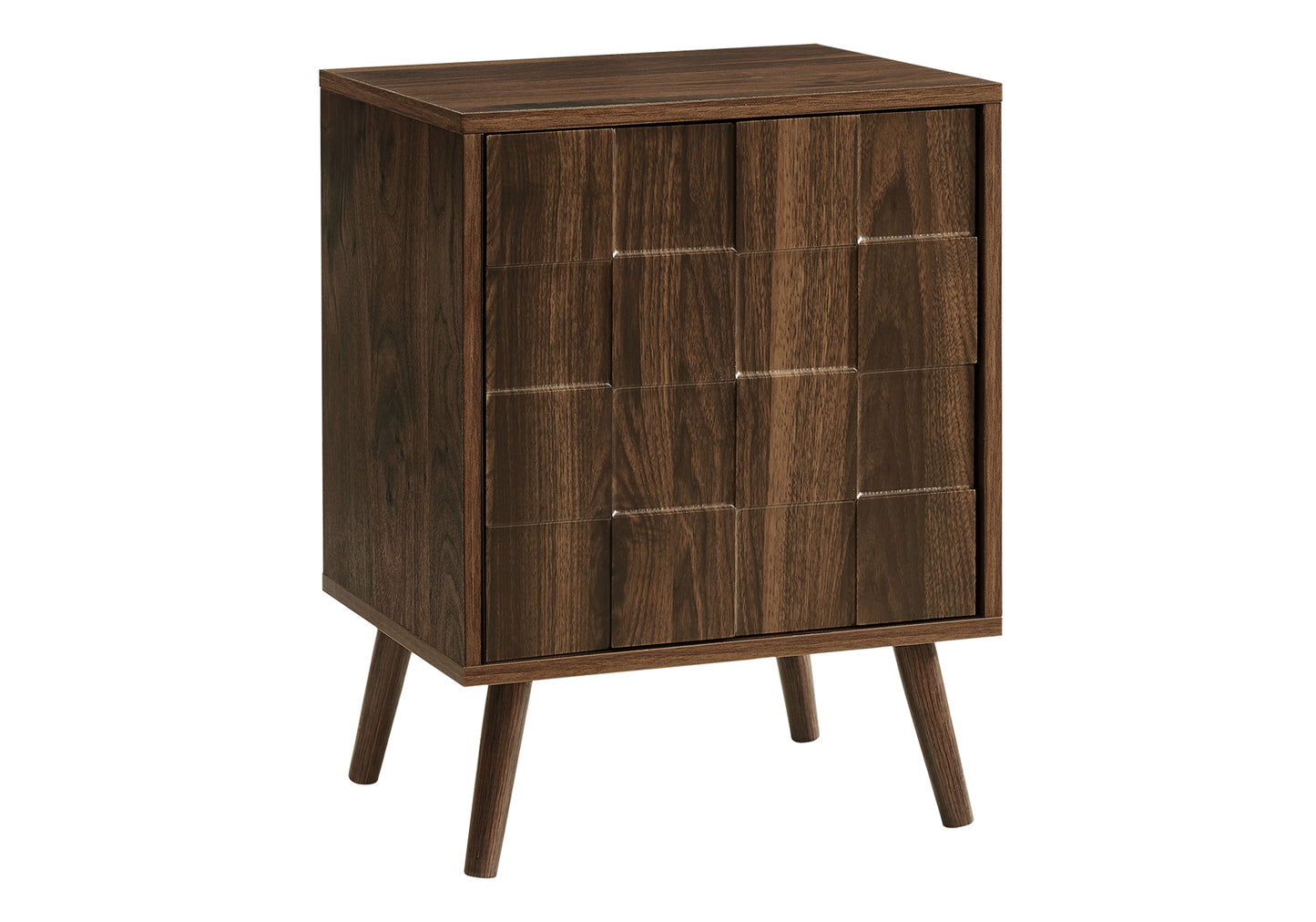 Walnut Accent Table - Small Storage Side Table for Living Room