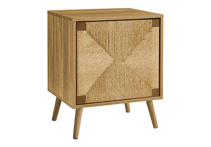 Walnut Accent Table with Storage - Small Side Table for Living Room