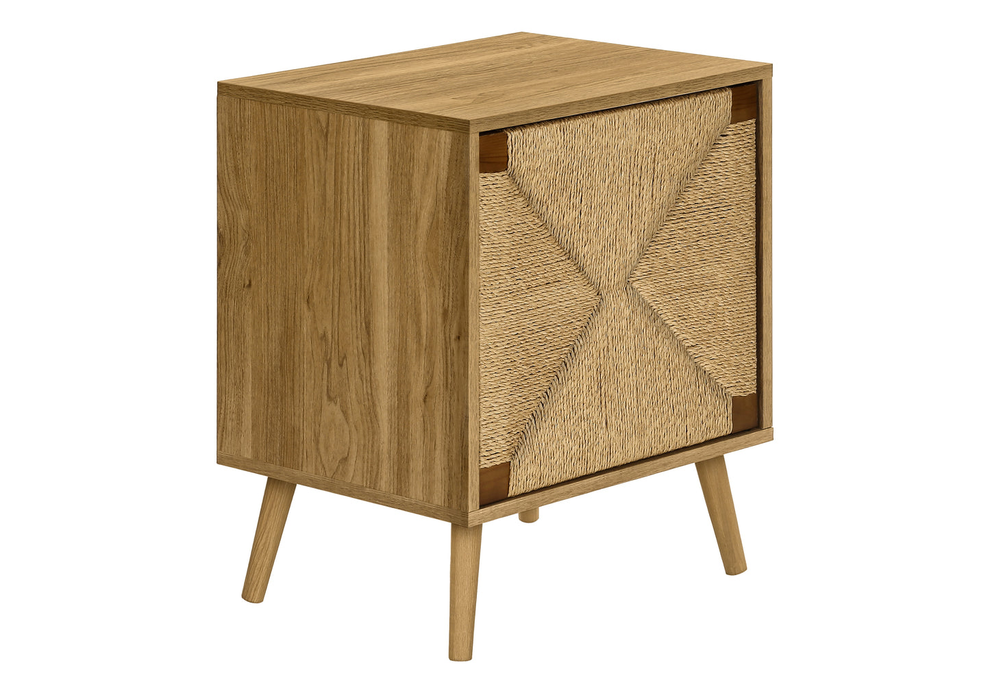 Walnut Accent Table with Storage - Small Side Table for Living Room