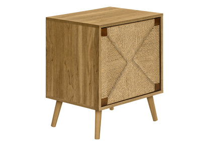 Walnut Accent Table with Storage - Small Side Table for Living Room