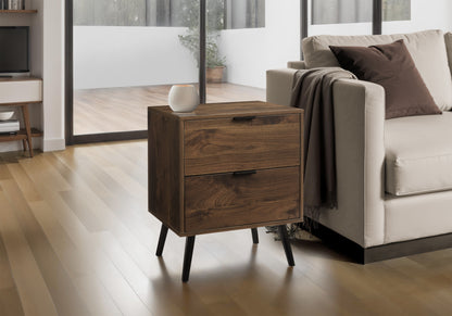 Accent Table, Bedroom, End, Living Room, Nightstand, Side Table, Storage Drawer, Walnut Laminate, Modern, Contemporary