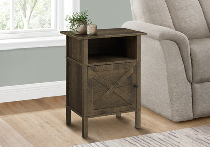 Accent Table, Side Table, End, Living Room, Small, Storage, Dark Oak Laminate, Transitional