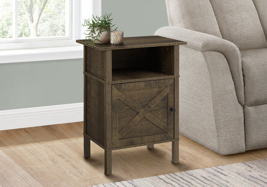 Accent Table, Side Table, End, Living Room, Small, Storage, Dark Oak Laminate, Transitional