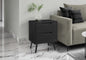 Accent Table, Side Table, End, Storage Drawer, Nightstand, Bedroom, Living Room, Black Laminate, Modern, Contemporary