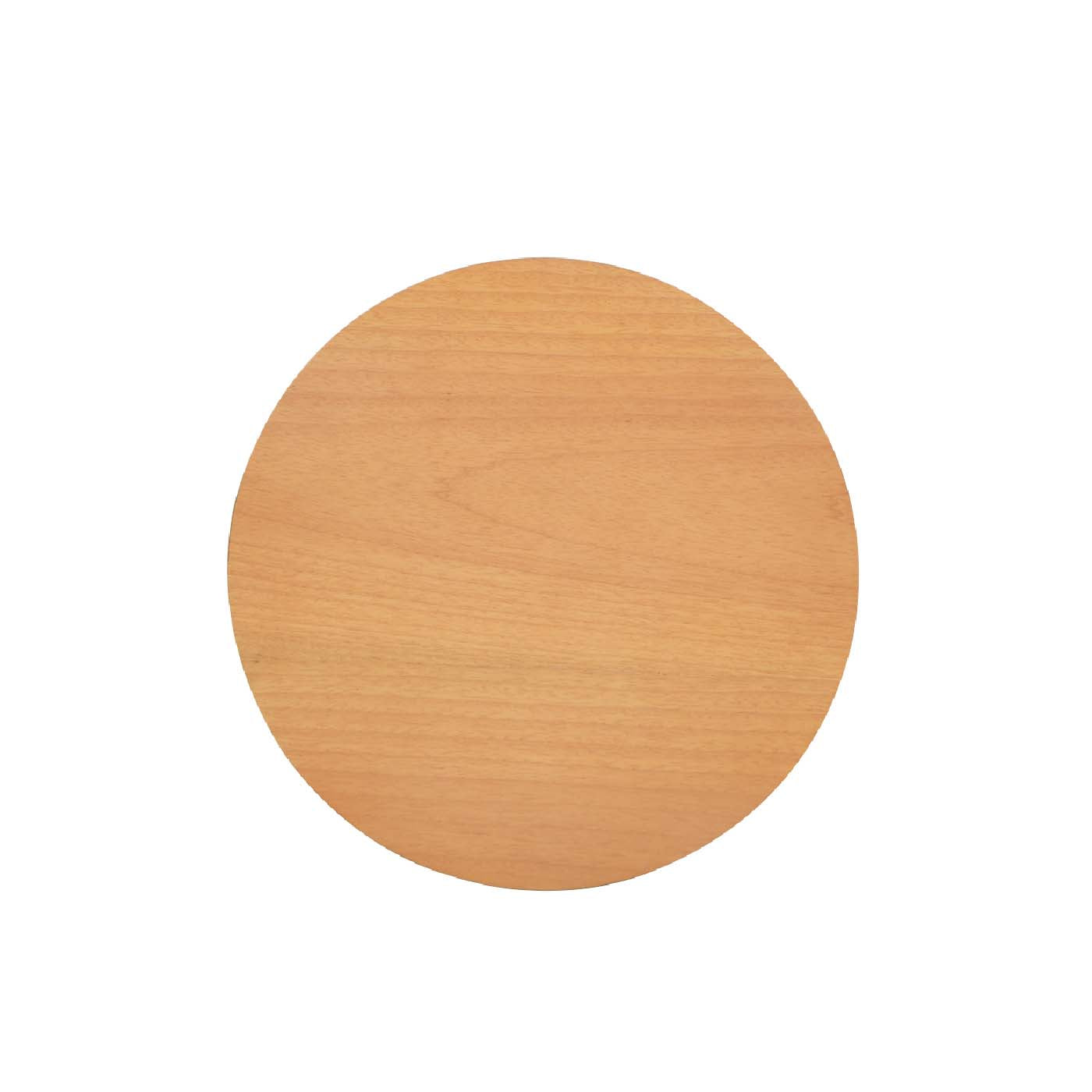 Brown Oak Round Storage Side Table - 18 Inch