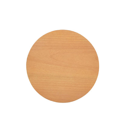 Brown Oak Round Storage Side Table - 18 Inch