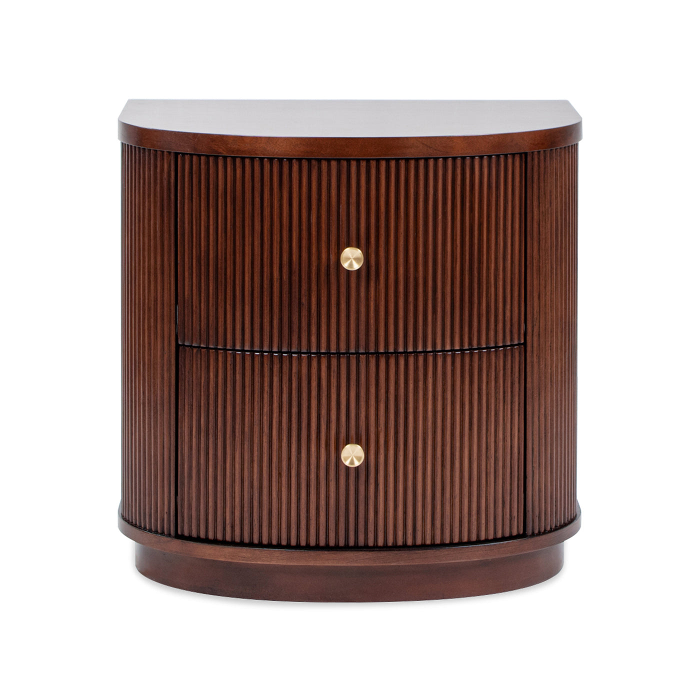 Dark Brown Wood Side Table - 2 Drawers 18.5"