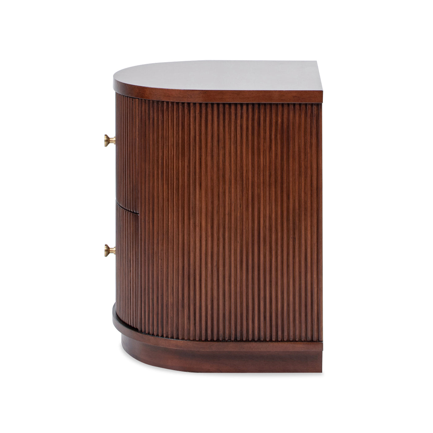 Dark Brown Wood Side Table - 2 Drawers 18.5"