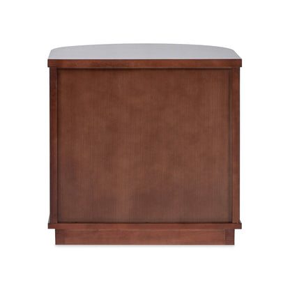 Dark Brown Wood Side Table - 2 Drawers 18.5"
