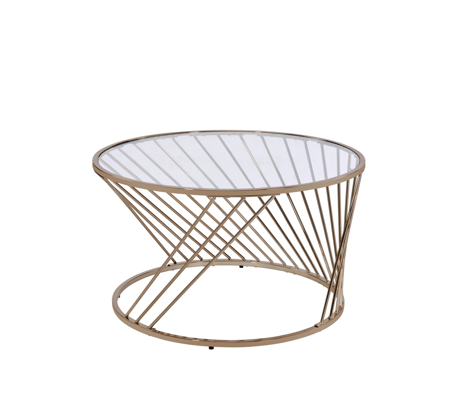 Bluelipe Clear Glass Top with Champagne Finish Coffee Table