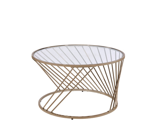 Bluelipe Clear Glass Top with Champagne Finish Coffee Table