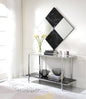 Angwin Mirrored Faux Marble & Chrome Console Table