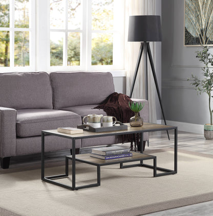 Idella Rustic Oak & Black Finish Coffee Table