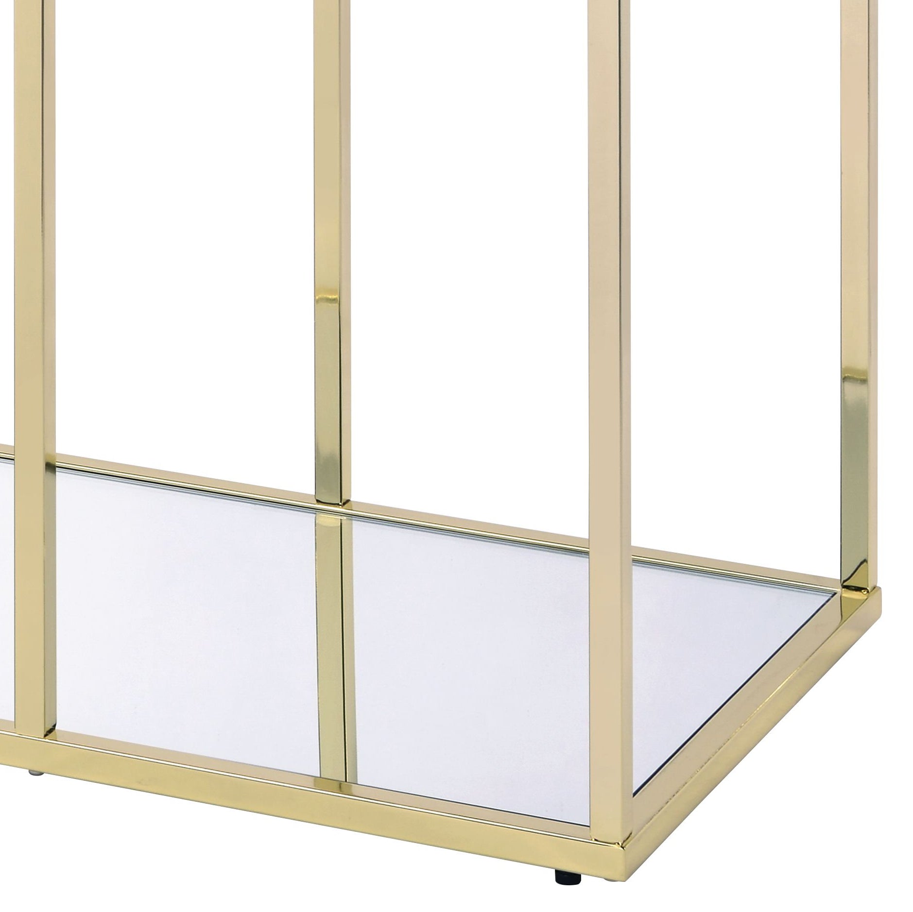 Uchenna Gold Glass Sofa Table - Storage & Display