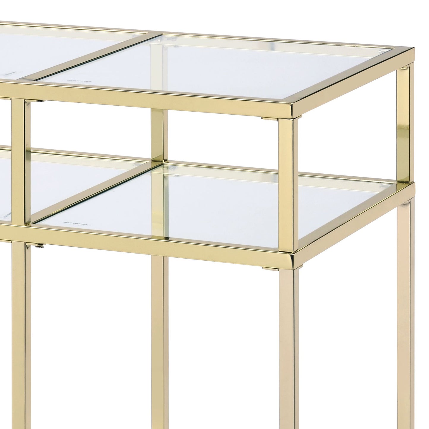 Uchenna Gold Glass Sofa Table - Storage & Display