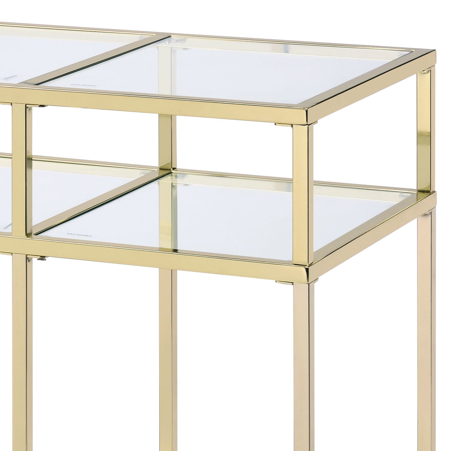 Uchenna Gold Glass Sofa Table - Storage & Display