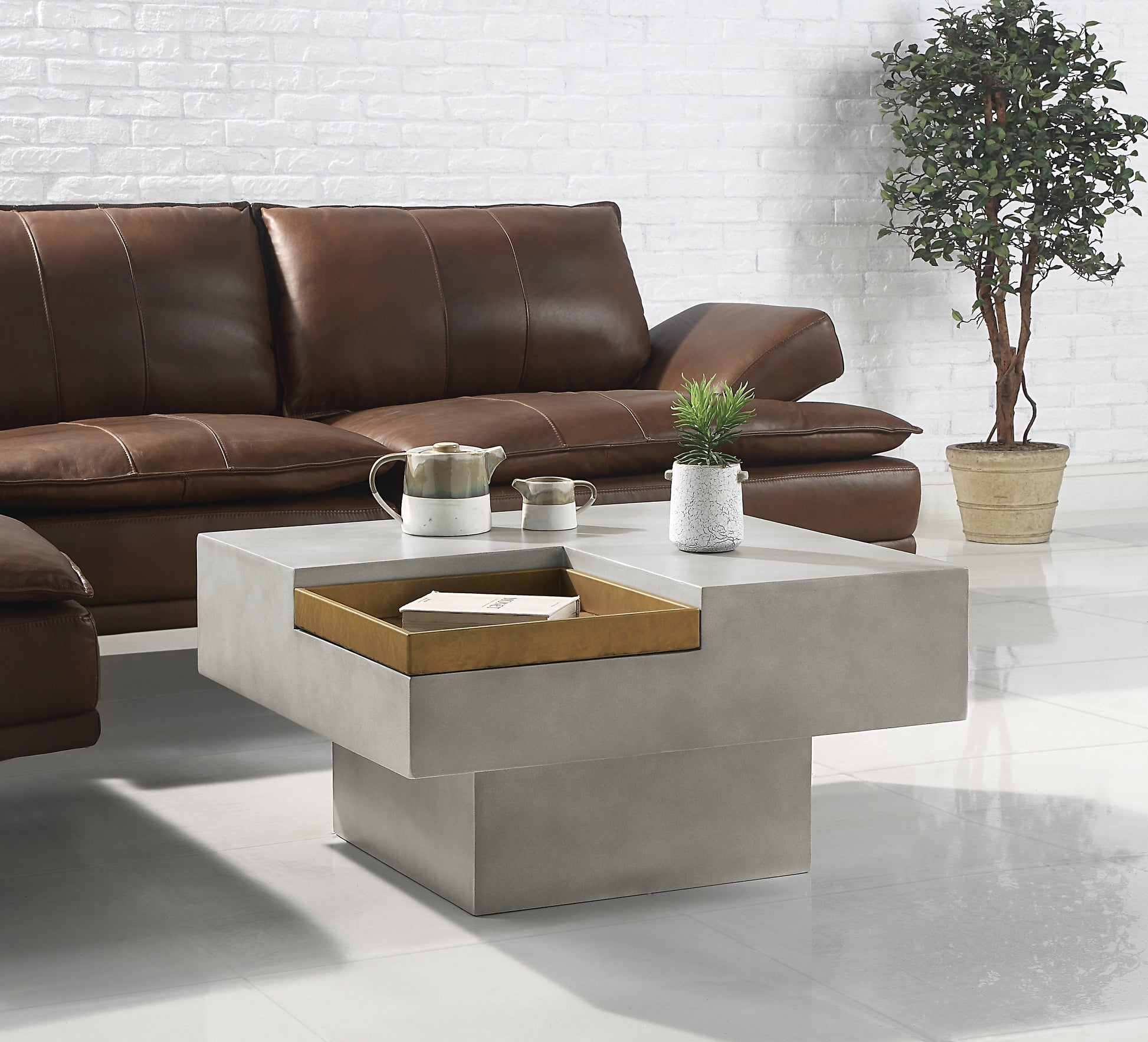 Kailano Weathered Gray Finish Coffee Table