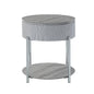Yukino Gray High Gloss & Chrome Finish End Table