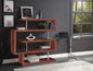 Buck II Clear Glass, Chrome High Gloss Finish Writing Desk with Shelf