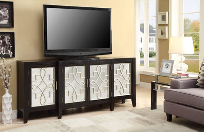 Kacia Antique Black Finish Console Cabinet