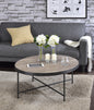 Bage Weathered Gray Oak & Metal Finish Coffee Table