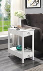 Byzad White Finish Accent Table W/USB