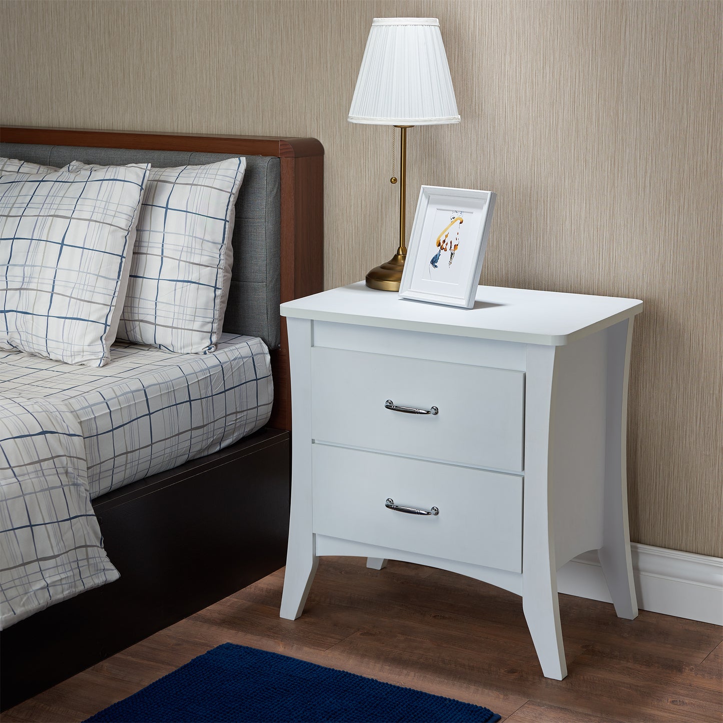 Babb White Finish Accent Table