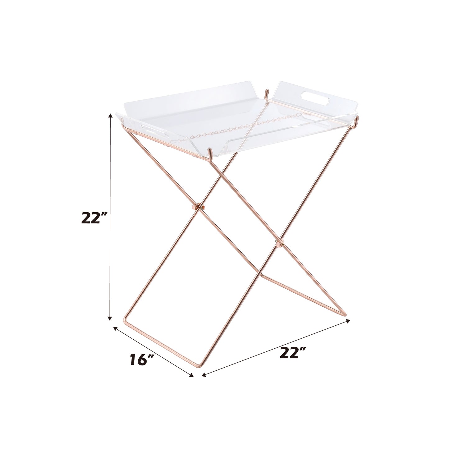 Clear Acrylic Tray Table - 16" x 22" Dining Table
