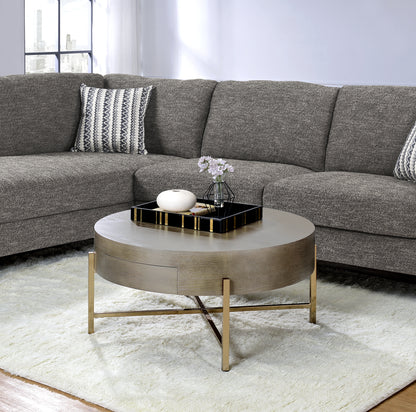 Weyton Light Brown & Champagne Finish Coffee Table