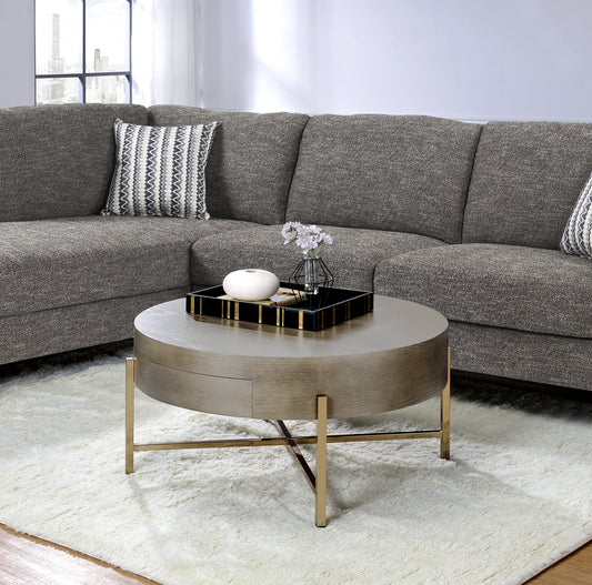 Weyton Light Brown & Champagne Finish Coffee Table