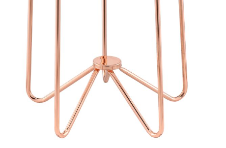 Rose Gold Glass End Table - 22 Inch Round for Living Room