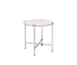 Brecon White Oak & Chrome Finish End Table