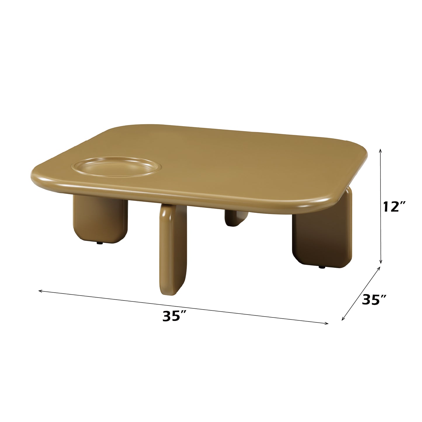 Joane Coffee Table - Yellow Brown MDF