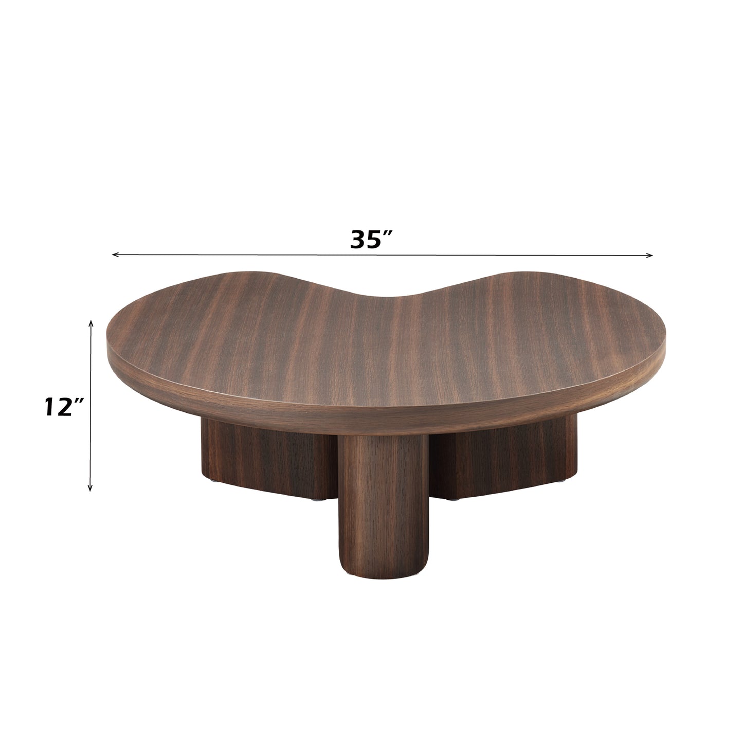 Brown Oak MDF Coffee Table with White Oak Veneer for Living Room