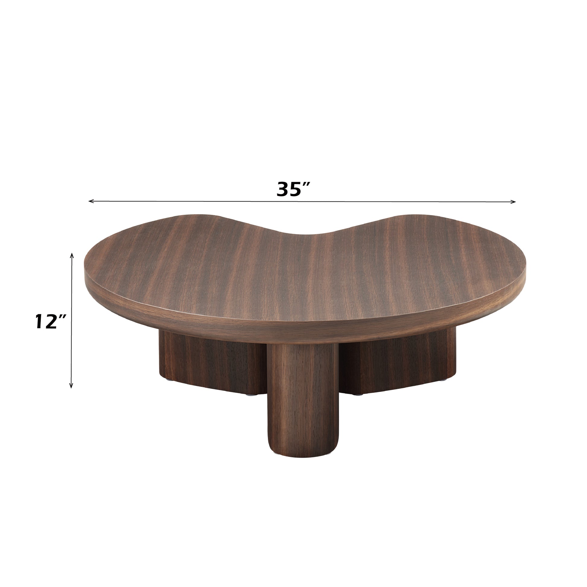 Brown Oak MDF Coffee Table with White Oak Veneer for Living Room