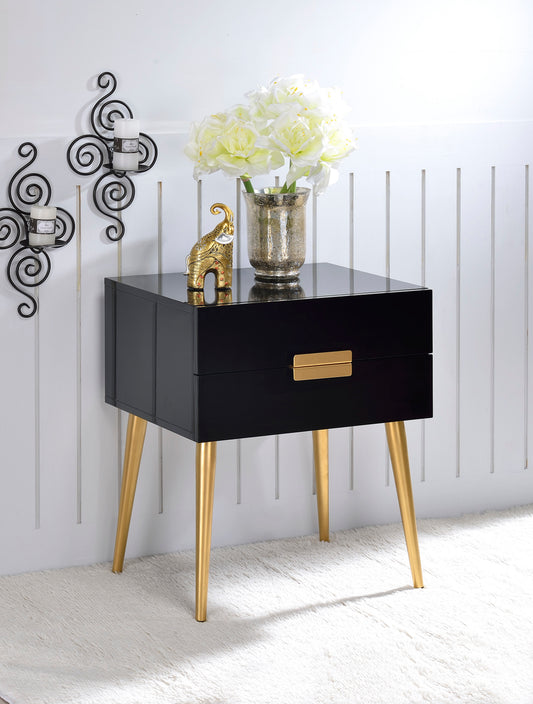 Denvor Black & Gold Finish End Table